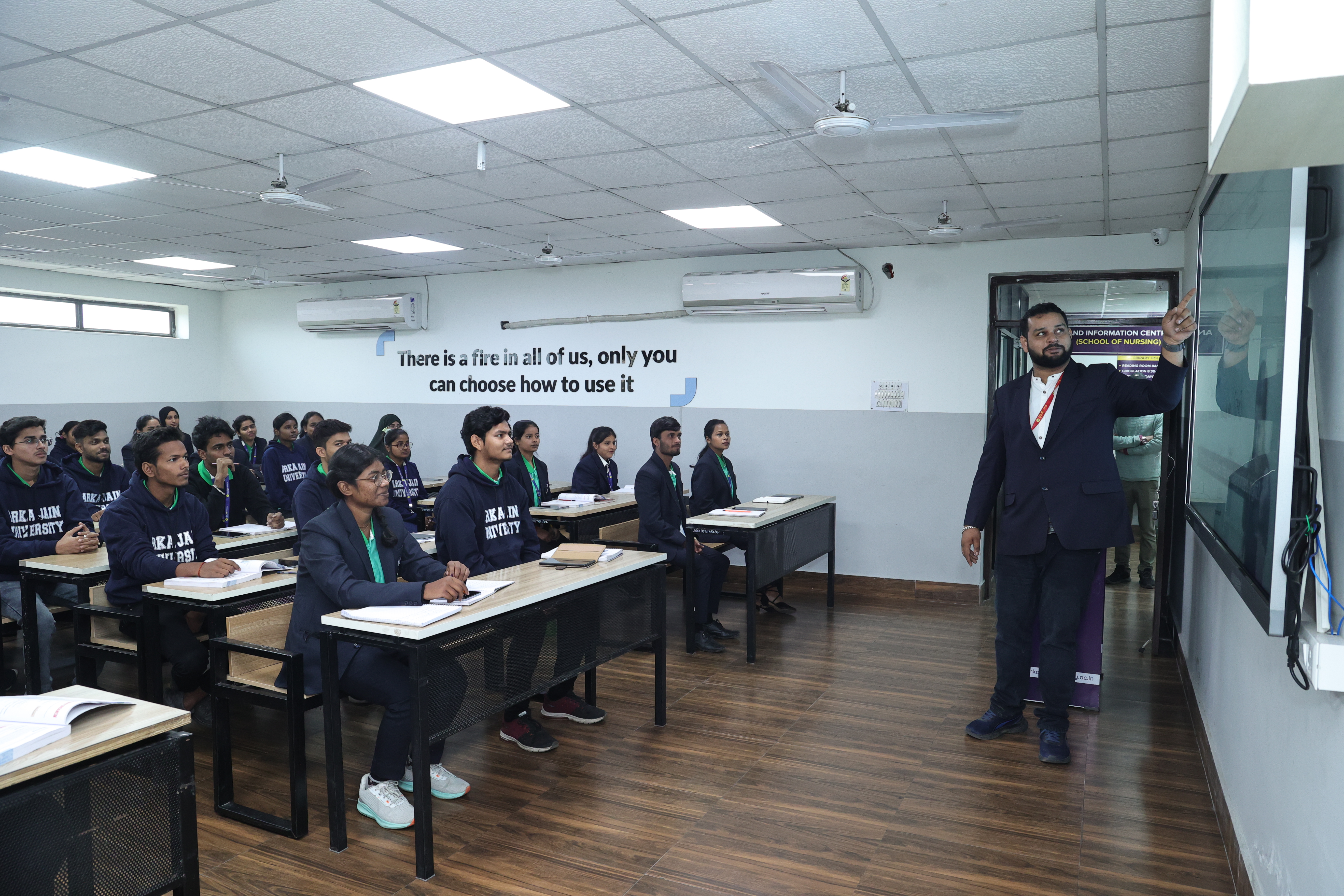 Students and faculty at Arka Jain University during an Emversity EDGE session on campus
