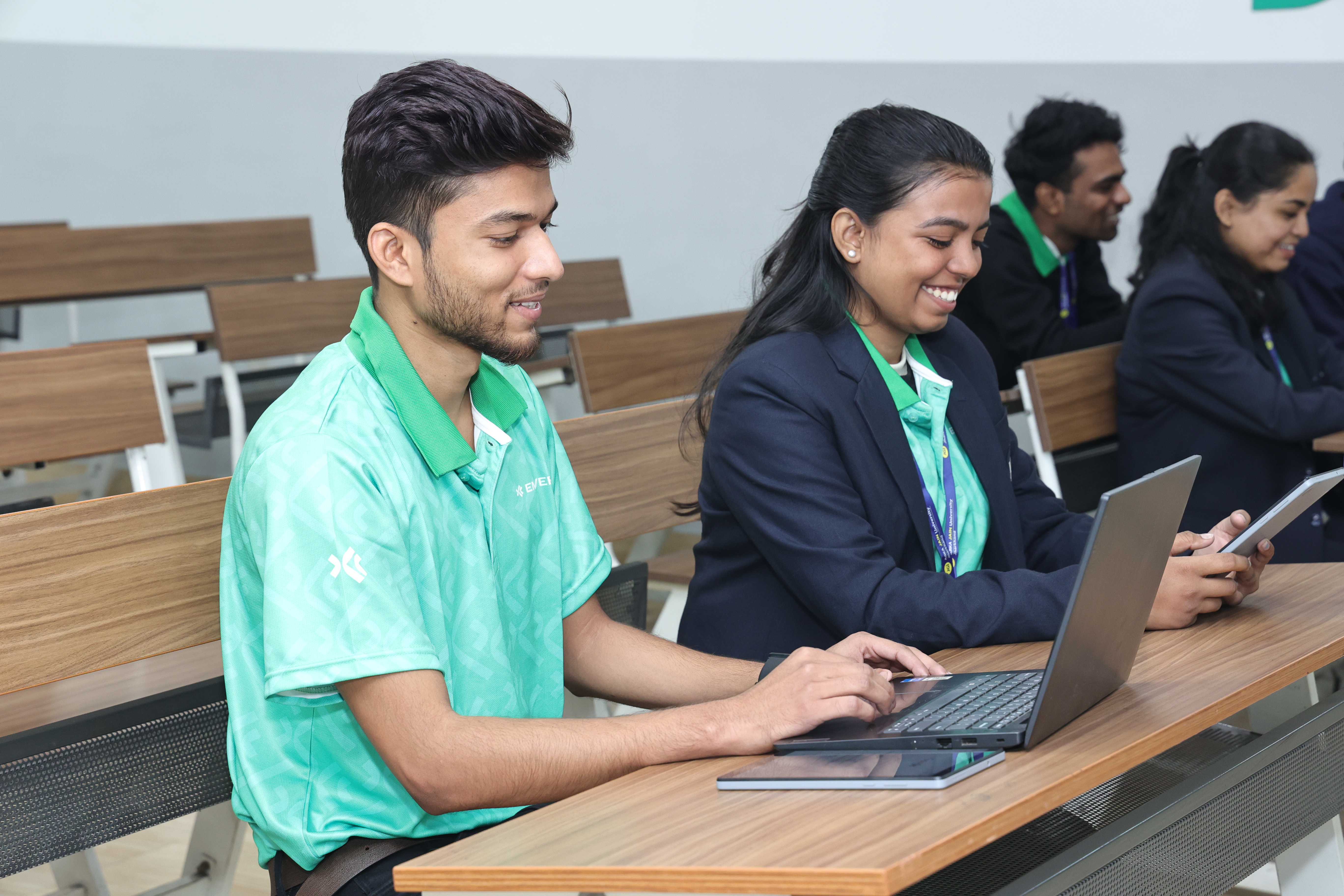 Hands-on allied health training in the Emversity lab at Arka Jain University